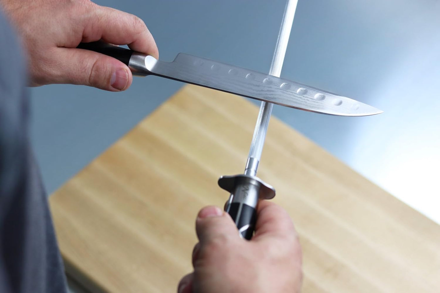 Professional Honing Steel 12”, Magnetized for Safety, No Rust, No Cheap Plastic! Noble’s Knife Sharpener Has an Oval Handle for a Firm Grip and is Built For Daily Use, Perfect for Chefs!