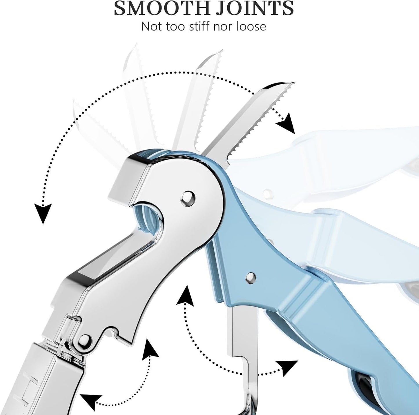 HYZ 2-Pack Wine Opener Waiter Corkscrew, Professional Wine Key for Servers, Bartender with Foil Cutter, Manual Wine Bottle Opener Double Hinged (Sky Blue)