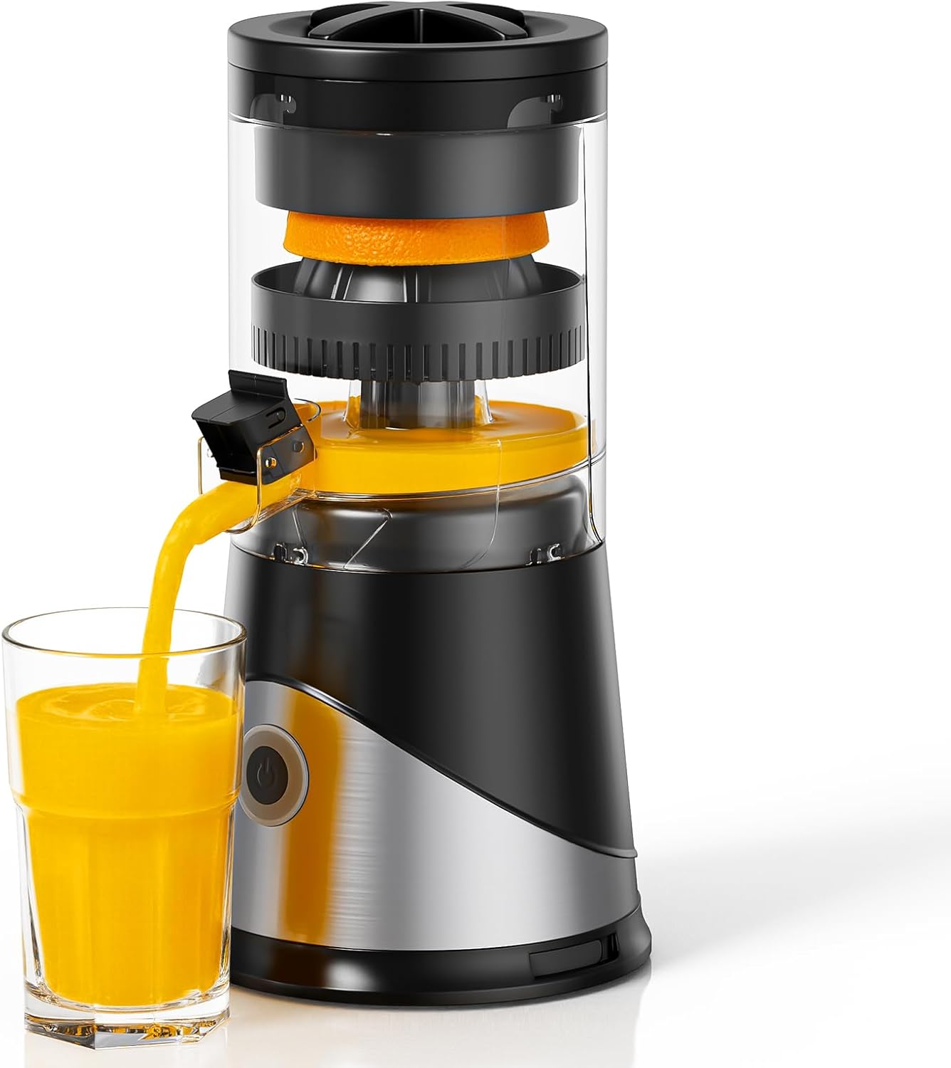 Electric Citrus Juicer, Hands-Free One-Touch Orange Juice Squeezer, Rechargeable Juicer Machines with Ultra-Powerful Motor for Effortless Juicing, Countertop Small Kitchen Appliance for Orange, Lemon