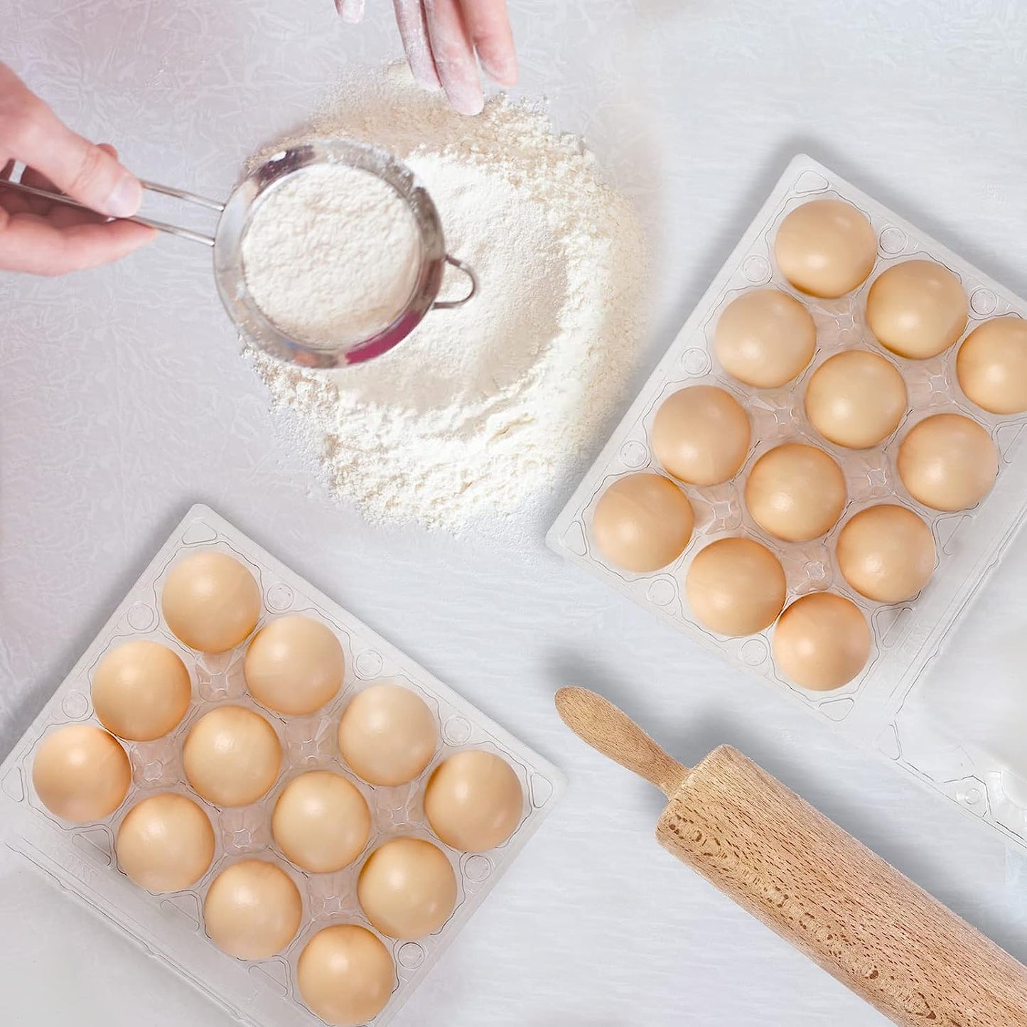 Youeon 60 Pcs Plastic Egg Cartons 12 Count, Clear Egg Cartons for Chicken Eggs 3x4 Grid, Reusable Eggs Carton Bulk Perfect for Family, Farm, Markets, Display, Camping -Medium