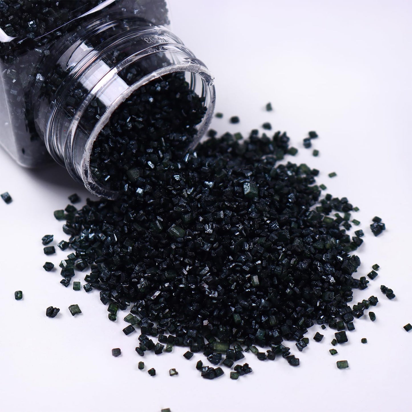 Sanding Sugar Black Edible Sugar Sprinkles Sanding Sugar for Cake Decorating, Sparkling Edible Crystal Candy for Wedding Party Baking Cupcake Cookie Ice Cream Decoration Supplies - 5.3 oz