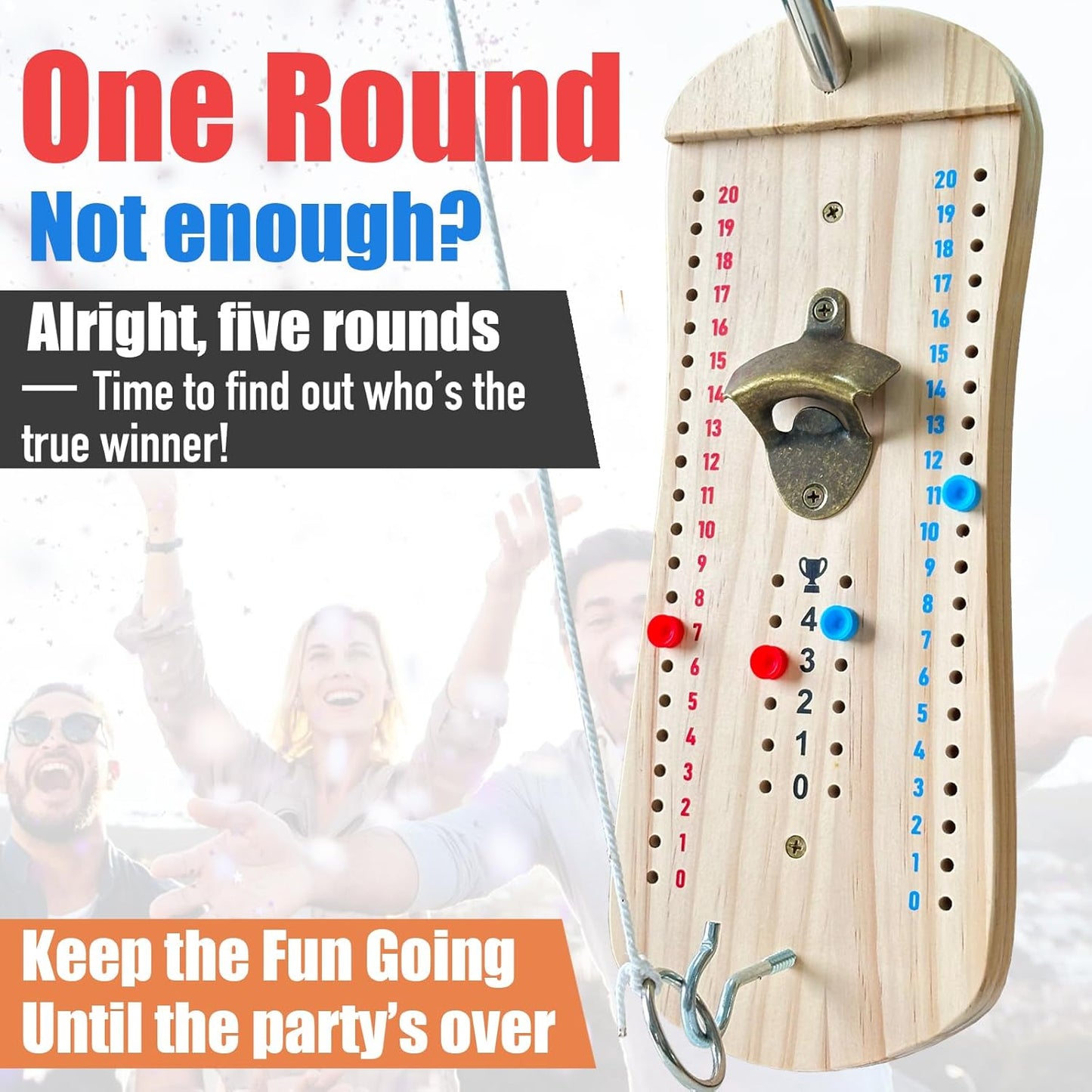 Hook and Ring Toss Game Bottle Opener Ring Toss Game for Indoor Outdoor Party Man
