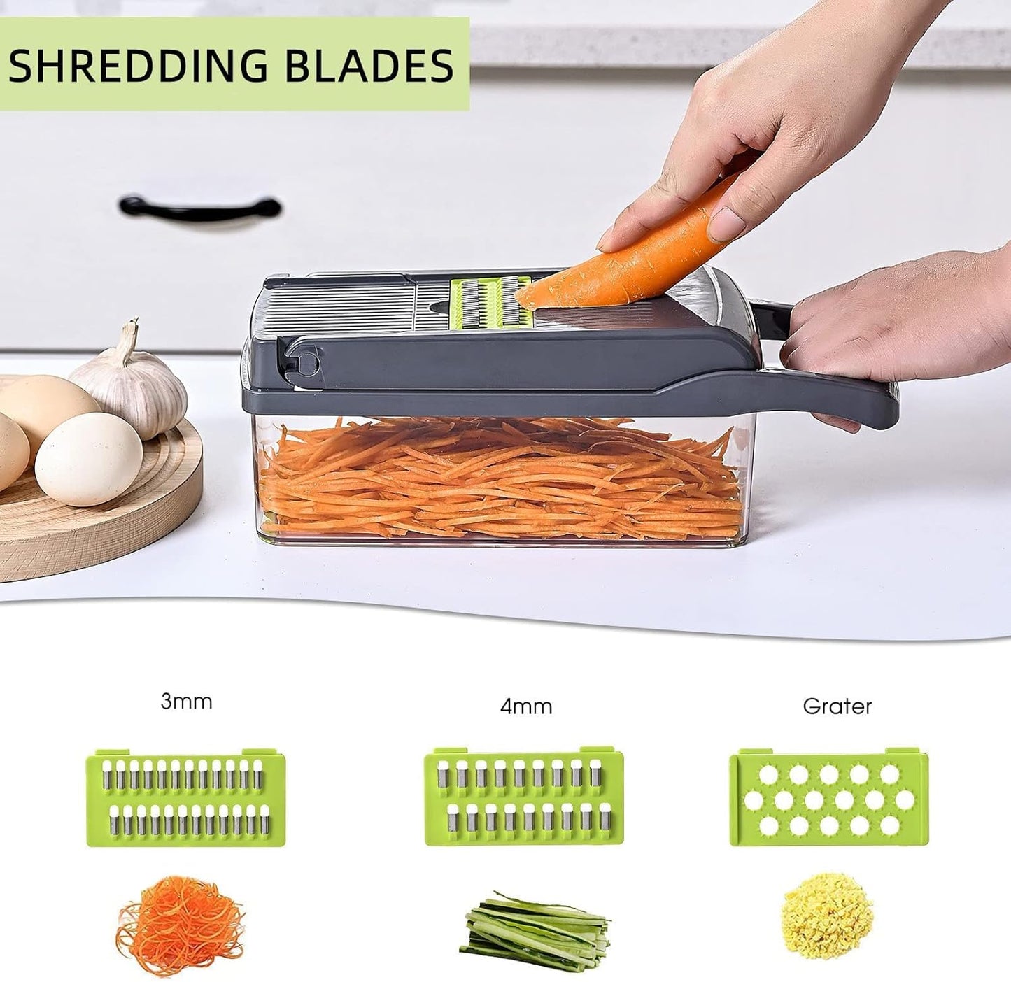 Vegetable Chopper Slicer 13-in-1 with Spice Chopper Set 7 Blades Veggie Dicer Onion Fruit Cutter
