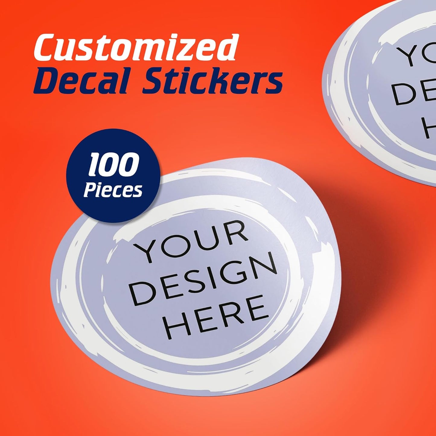 100 Custom Vinyl Stickers - Upload Your own Image, Text, Design, Logo - Personalized Logo Labels for Handmade, Packaging, Bottle, Jars, Candle, Brand Stickers (Lavender Swirls, 4x4)