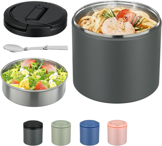 Thermo for Hot Food, Soup Thermo for Adults 40oz Lunch Containers Wide Mouth, Insulated Food Container Leak Proof Vacuum Stainless Steel With Carry Handle and Spoon BPA Free
