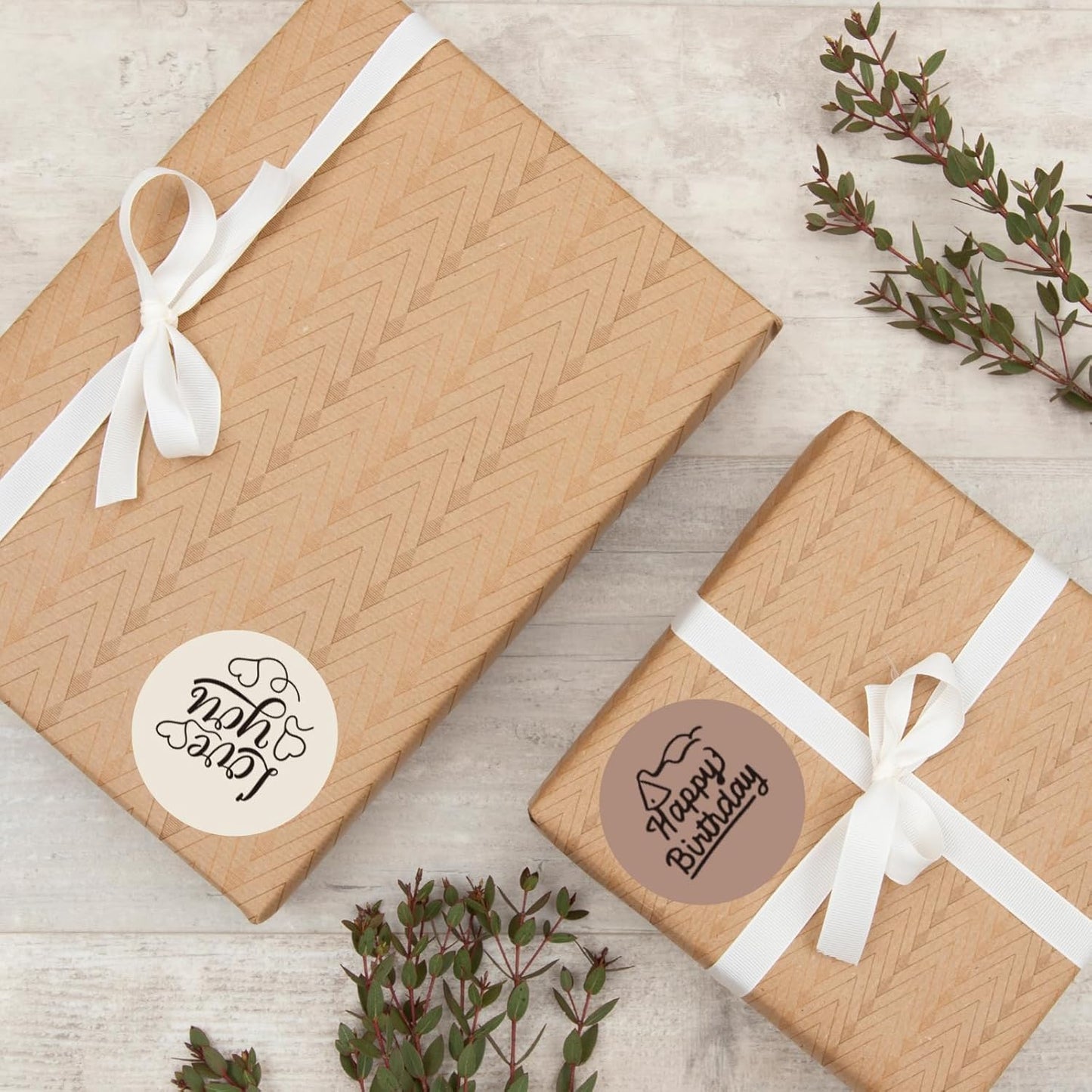 2 Inch Beige Gradient Round Thermal Label Printer Stickers, Self-Adhesive Direct Labels for DIY Logo Design, Name Tag (500 Labels/1 Roll)