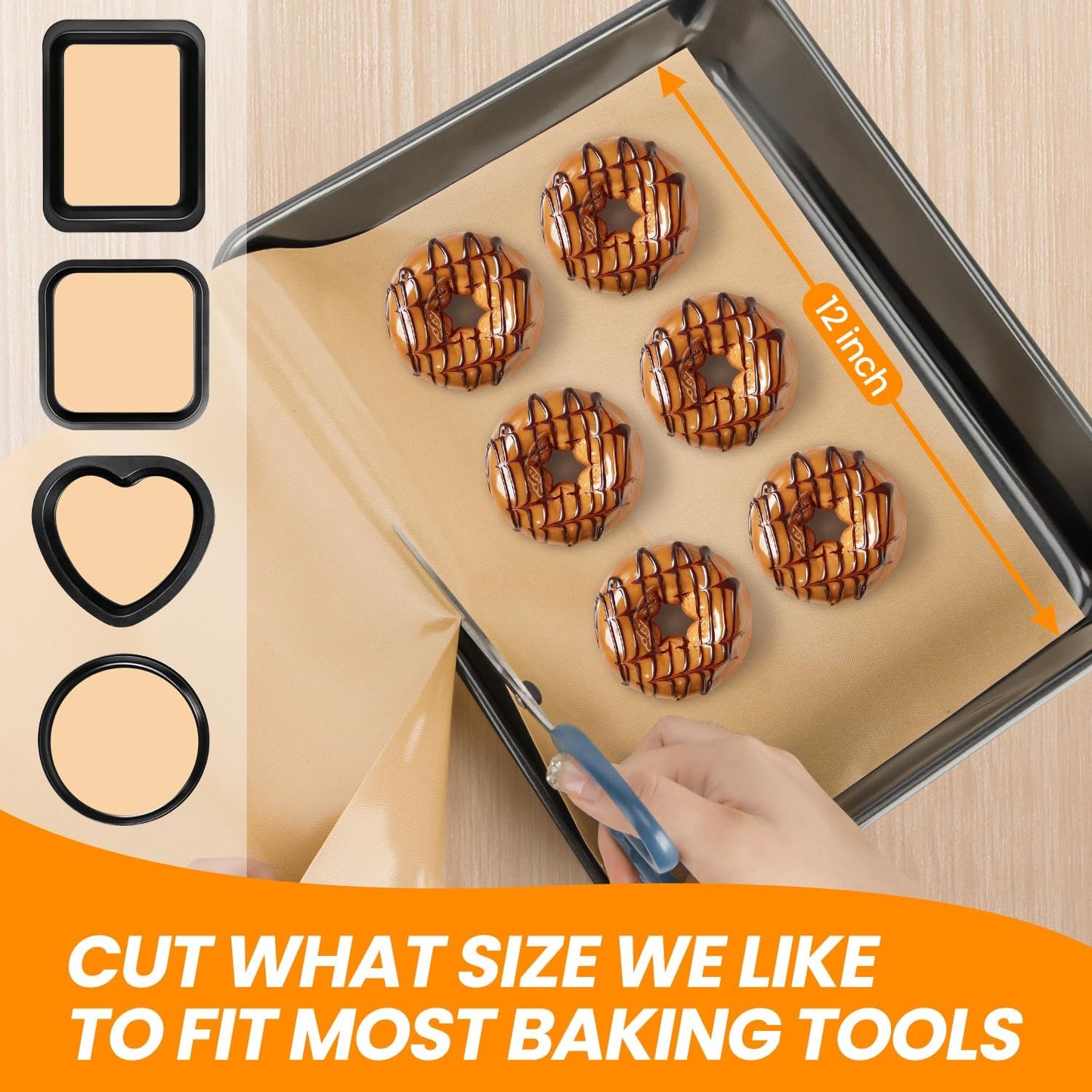 Silicone Baking Mat Roll- Heat Resistant Baking Macaron Bread Mat, Non-stick Silicone Pastry Mat, Non Slip Kitchen Countertop Protector Mat, Pan Liner, Silicone Mat Roll