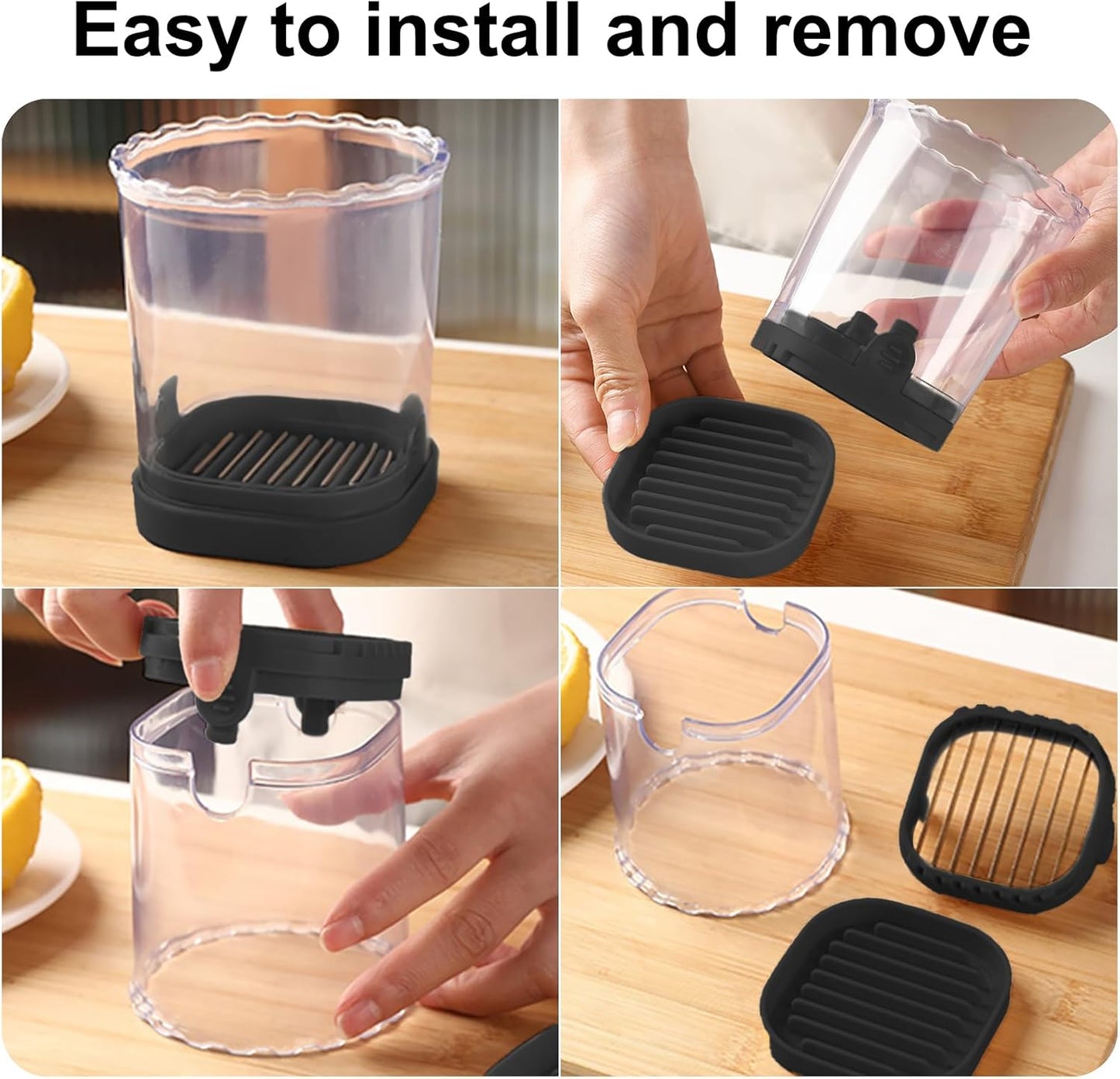 Fruit Slicer Cup: Strawberry Slicer, Strawberries Cutter Cup, Speed Cutter for Banana Grape Egg Kitchen Portable Slicing Tool(Black)