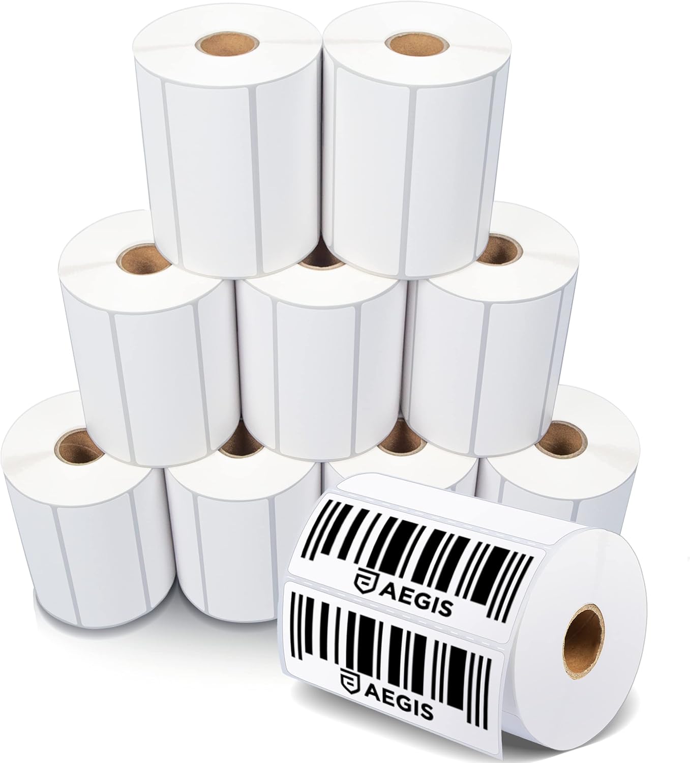 Aegis Adhesives - 4” X 1.5” Direct Thermal Labels for Printing Barcodes, Address, Perforated & Compatible with Rollo, Zebra, & Other Desktop Label Printers (10 Rolls, 900/Roll)