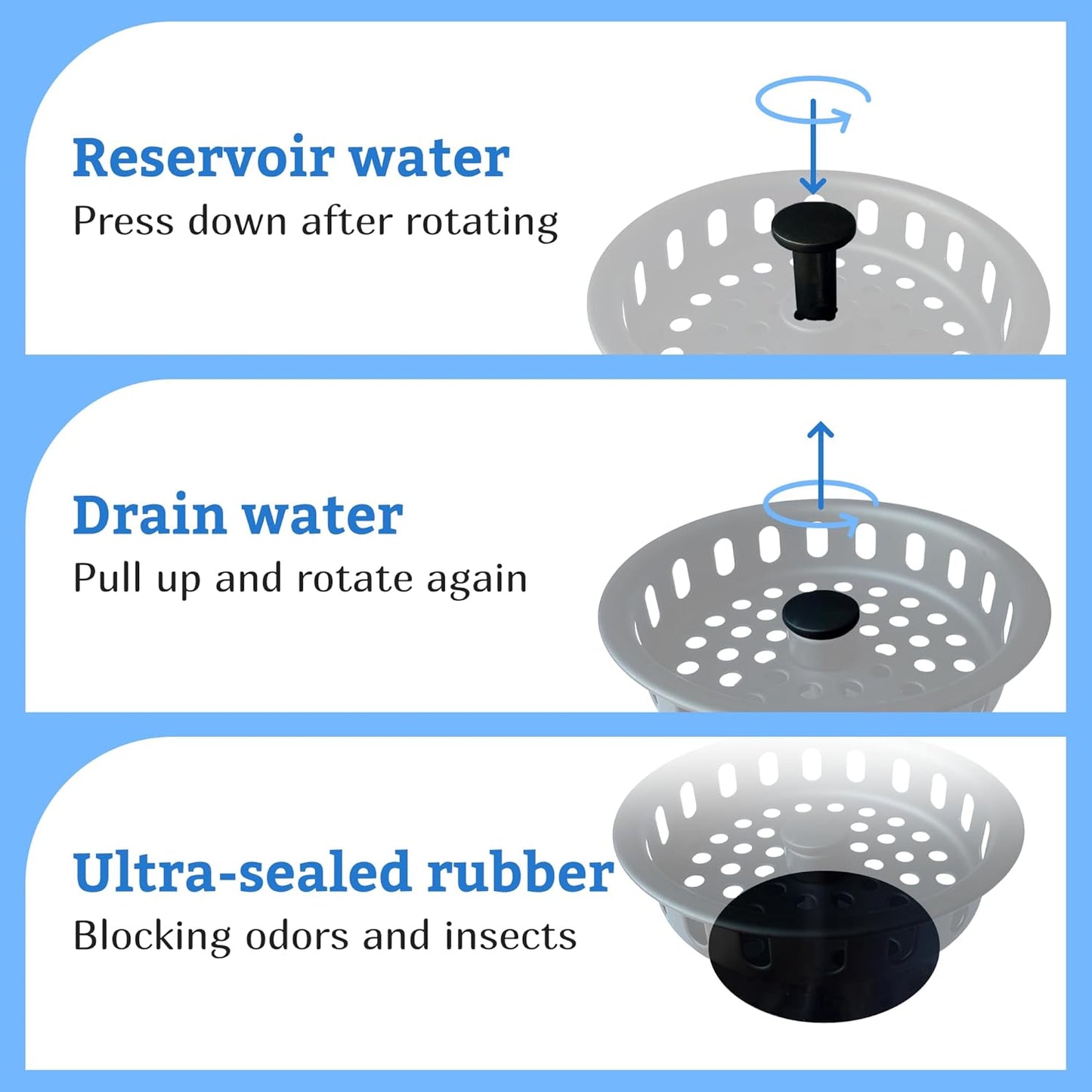 Metal World BS10101MB Post Style Sink Strainer, 3-1/2" Metal Kitchen Strainer, Cast Brass Body Basket Strainer, Strainer with Stainless Steel Basket, Matte Black Finish 1 Pack