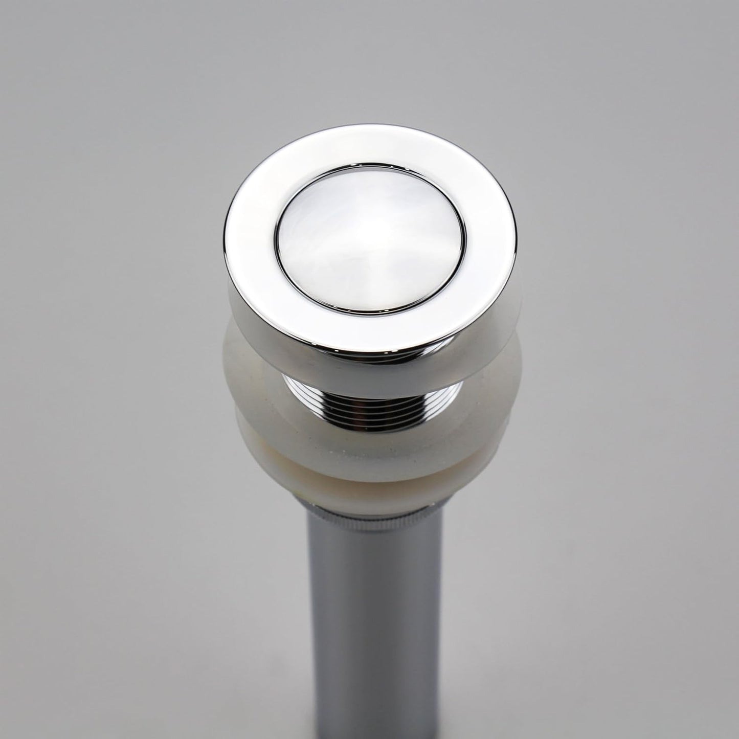Polished Chrome Pop Up Sink Drain without Overflow, Bathroom Faucet Vessel Vanity Sink Drain Stopper