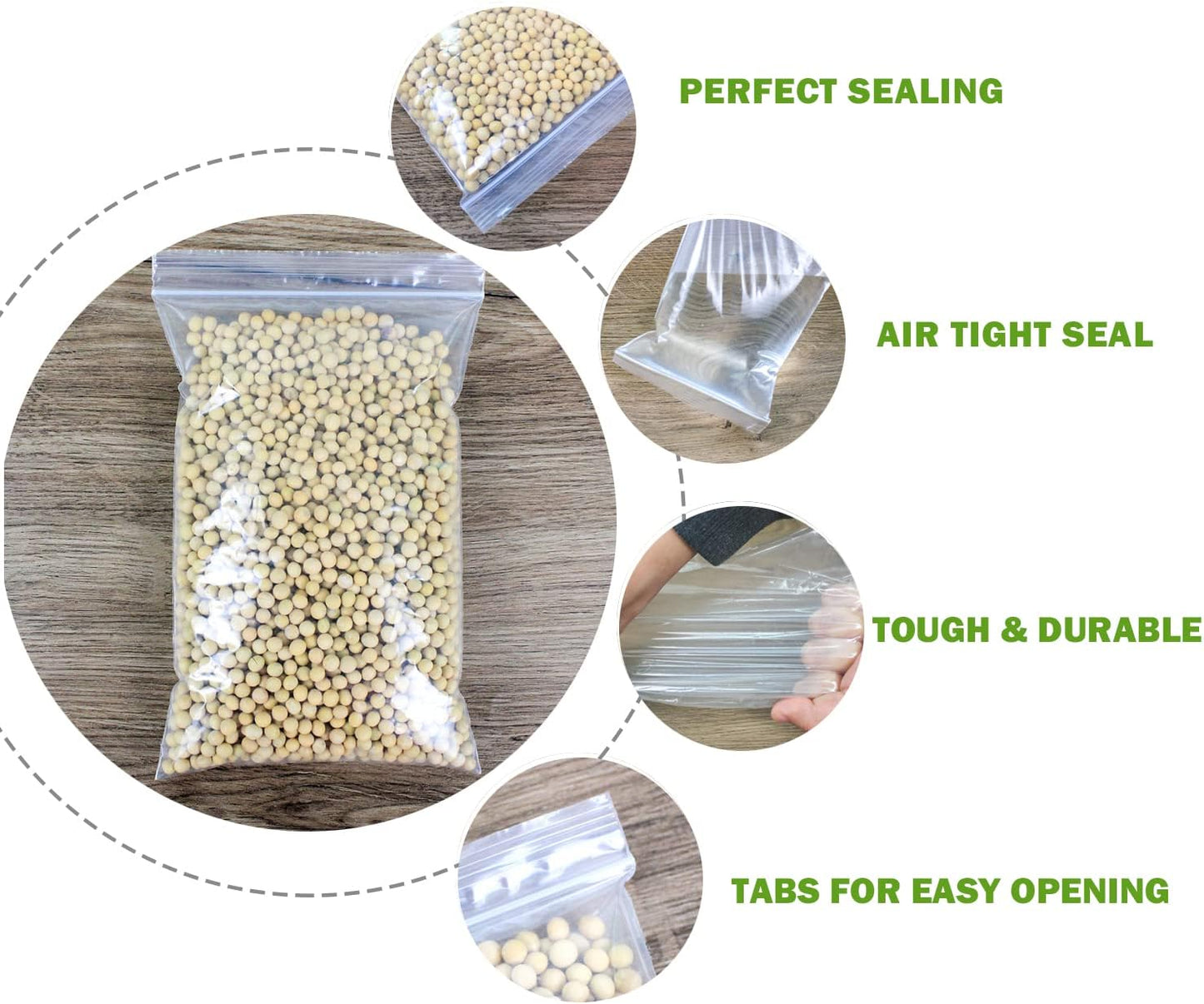 13" X 18" (500 Bags) 2 Mil Clear Reclosable Zip Plastic Poly Bags with Resealable Lock Seal Zipper