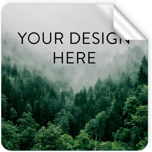 100 Custom Vinyl Stickers - Upload Your own Image, Text, Design, Logo - Personalized Logo Labels for Handmade, Packaging, Bottle, Jars, Candle, Brand Stickers (Foggy Valley, 4x4 Square)