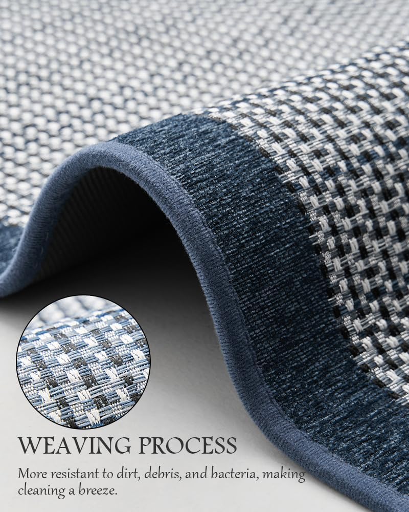 PADOOR Kitchen Mats for Floor, Kitchen Rugs Non Slip Washable, Rubber Backed Kitchen Runner Super Absorbent Long Kitchen Floor Mat Sink Rug, 20”x70” Blue