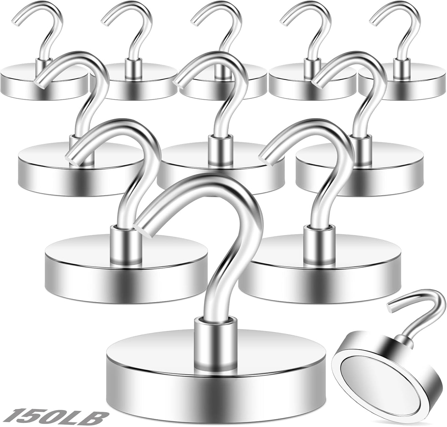 Magnetic Hooks, 2025 Cruise Cabins Ship Essentials 150Lbs Strong Heavy Duty Magnets 12Pcs Magnet Hook for Classroom Home Refrigerator Door Fridge Camping Hanging