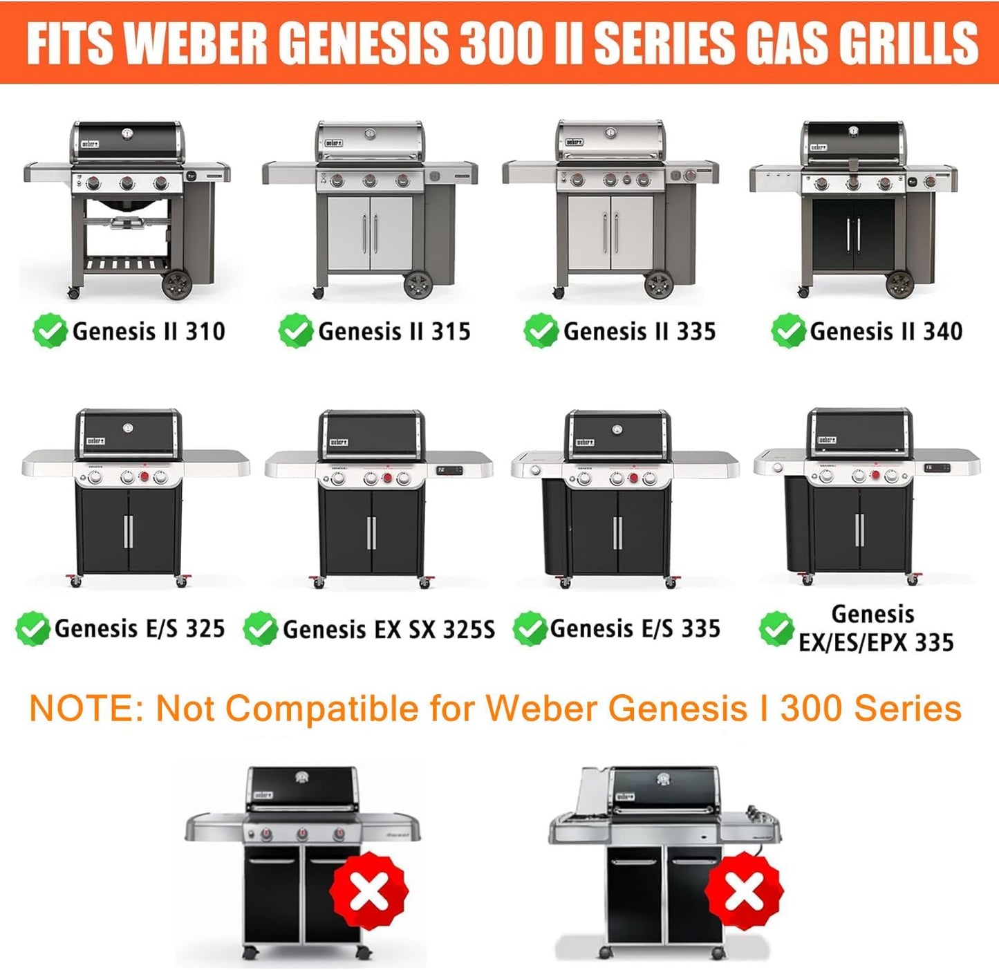 6788 Full Size Griddle Insert for Weber Genesis II 300 and LX 340 Series Gas Grills, Flat Top Griddle Repalcement for Weber Genesis II E-310/315/325/330/335 and S-310/335 with Mini Oven Mitt