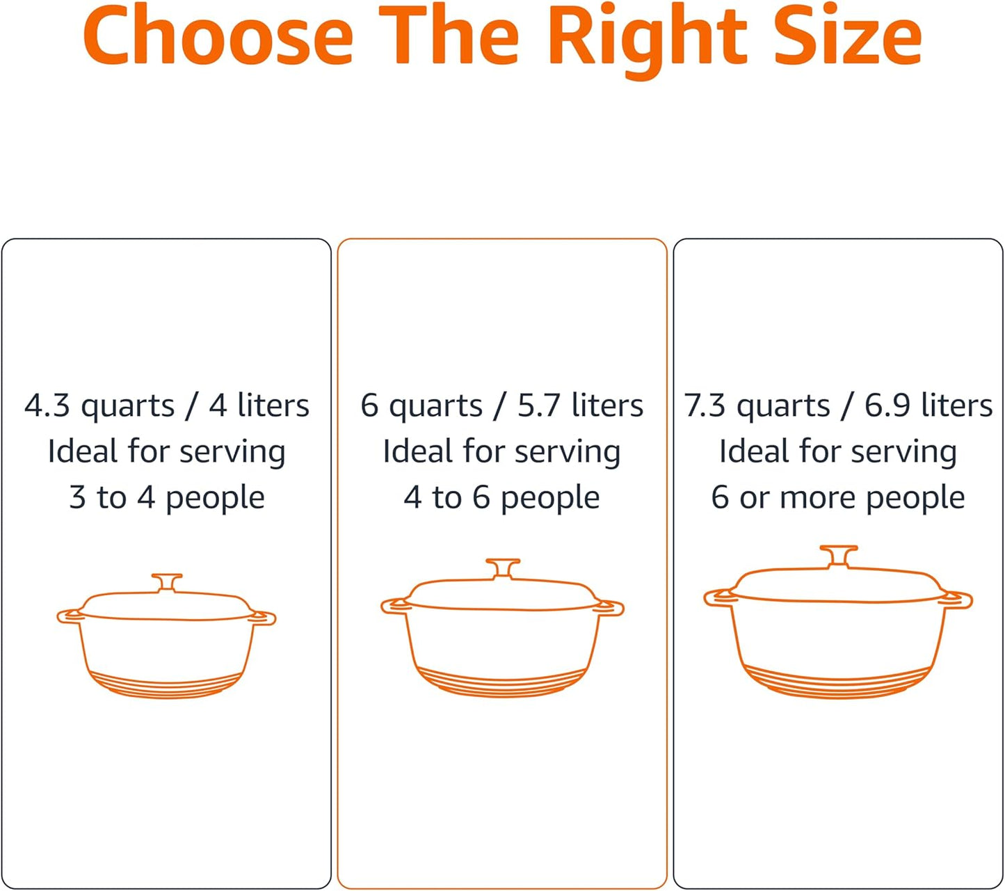 Amazon Basics Cast Iron Dutch Oven Pot with Lid, Enameled, Round, Dual Handles, Heavy-Duty, Medium, 6-Quart, White