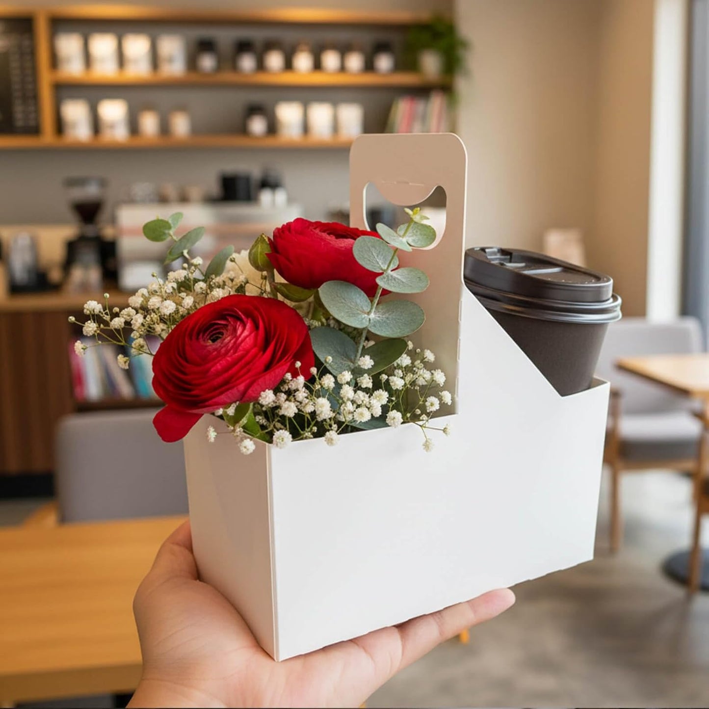 Kraft Paperboard 2-Cup Drink Carrier with Handle, 12-32 oz Coffee Cup Holder, Takeout Beverage Delivery, 30-Pack(Without Cups)