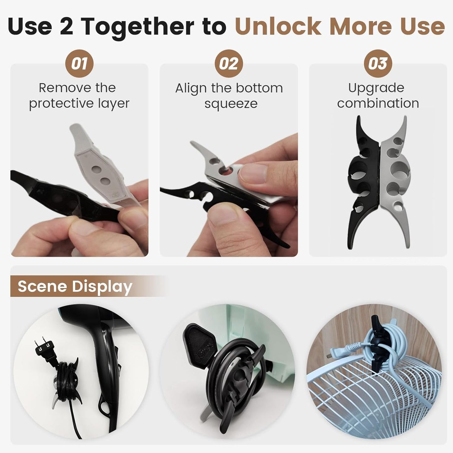 Cord Organizer for Appliances,Wire Organizers for Appliances, Kitchen Appliance Cord Organizer for Mixer,Blender,Coffee Maker,Pressure Cooker,Must-Have Kitchen Accessories for Daily Life（6 Packs）