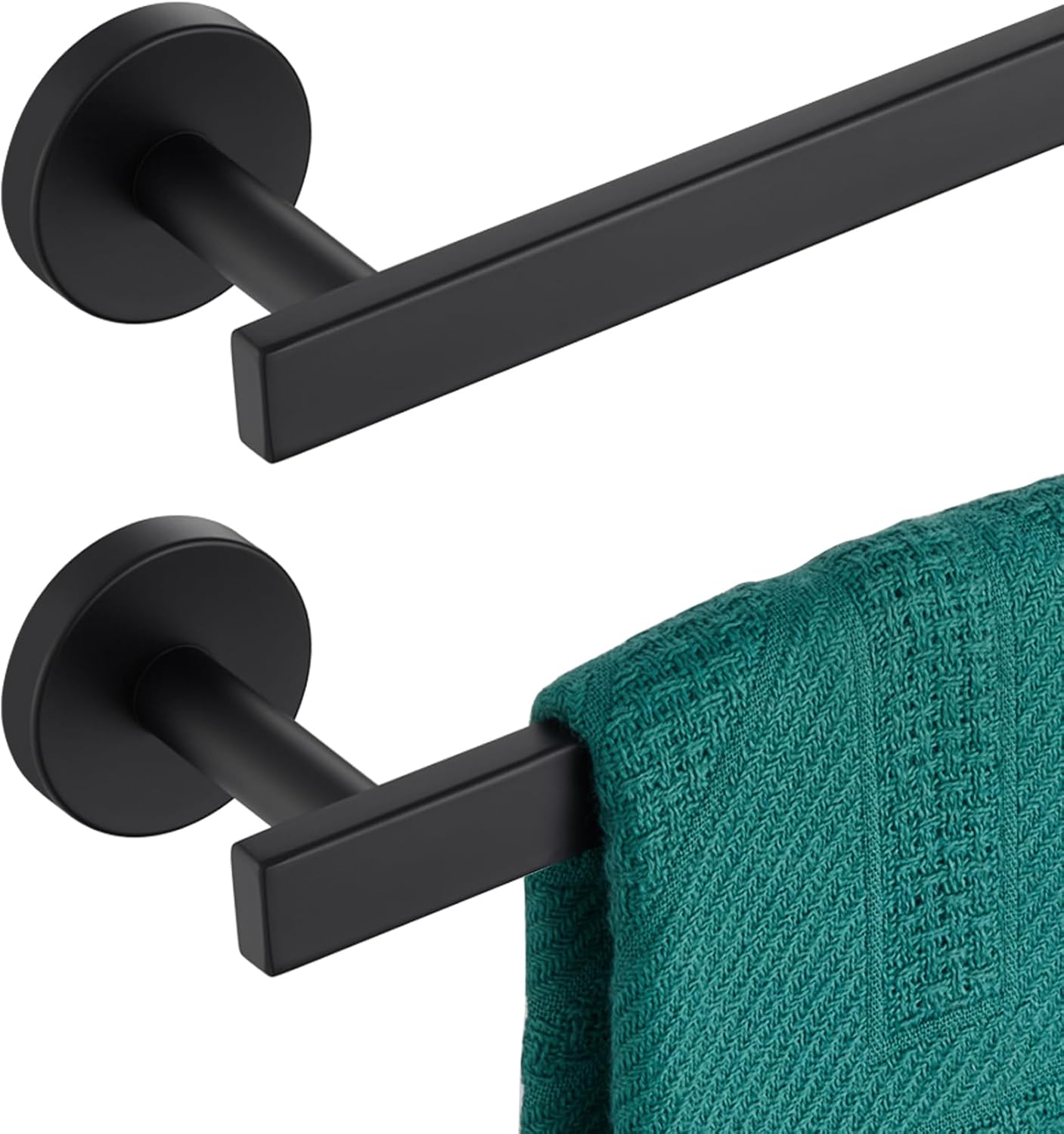 24 Inch Bathroom Towel Bar Bath Towel Rack Kitchen Towel Holder Towel Rails Wall Mounted SUS304 Stainless Steel 2 Pack Matte Black AN4001MB-L24-P2