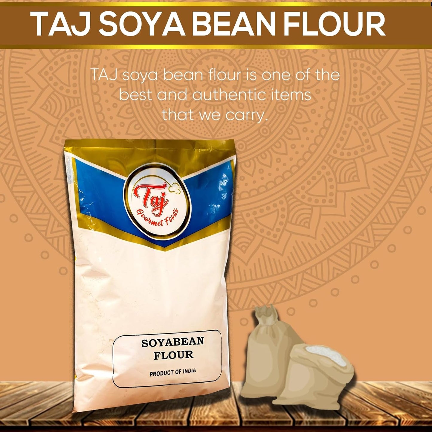 TAJ Soya Bean Flour, Soy Bean Flour, 4 Pounds