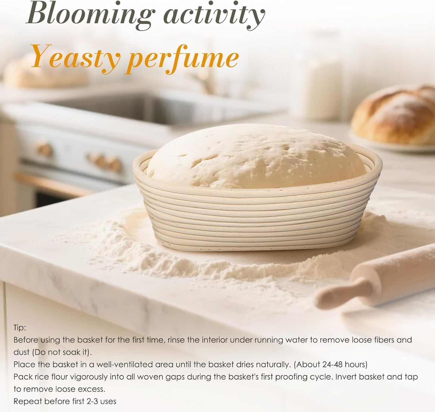 2PCS Banneton Bread Proofing Basket - 10 Inch Oval Banneton Basket and Linen Liner，Sourdough Bread Baking Supplies