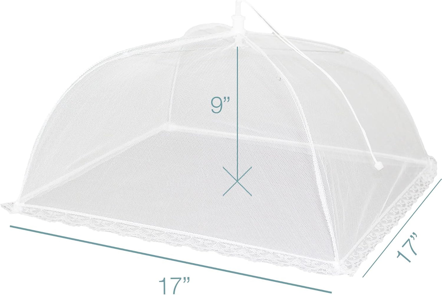 Simply Genius Pop-Up Mesh Food Cover Tent - 17 x 17 in, White, 3-Pack, Compact - Camping Essentials & Picnic Food Covers - Outdoor Party Essentials