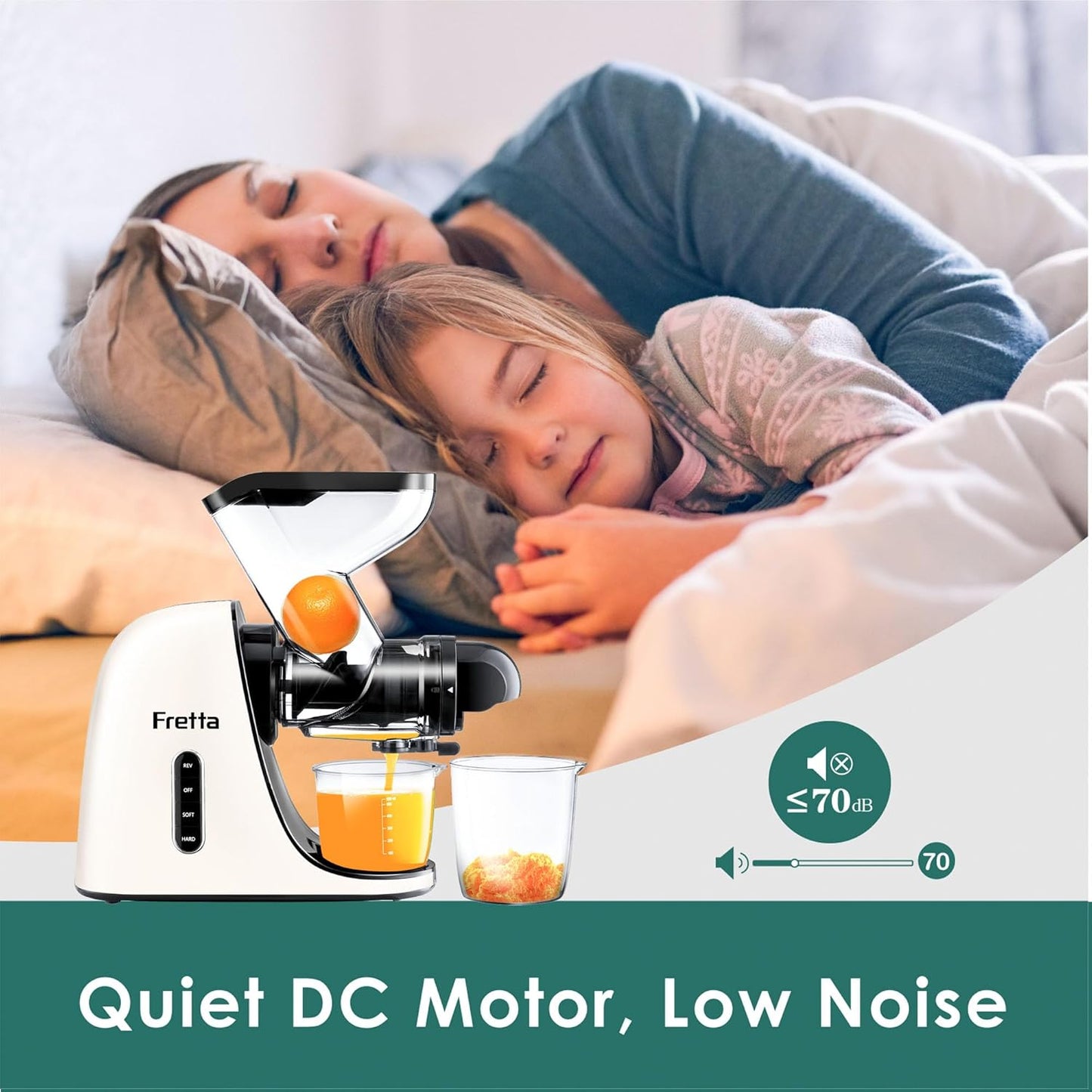 Cold Press Juicer, Masticating Slow Juicer, Fruit and Vegetable Juice Maker, Pressed Squeezer, BPA-Free,200W Quiet Motor with Wide Feeding Chute(Cream White)