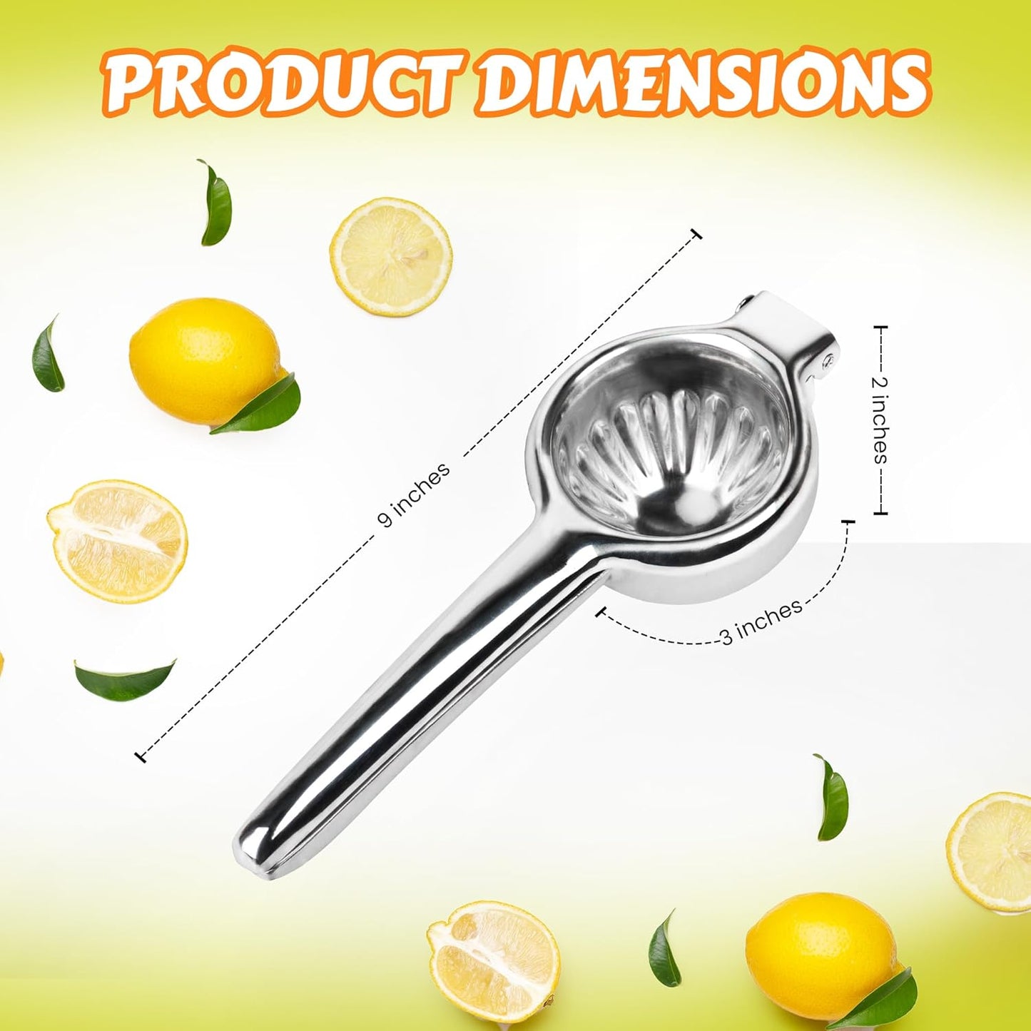Stainless Steel Lemon Squeezer | Heavy Duty Handheld Juicer with X-Large Bowl | Premium Manual Citrus Press | Stainless Steel Lemon Lime Squeezer & Juicer Hand Press | Rust-Resistant, Dishwasher Safe