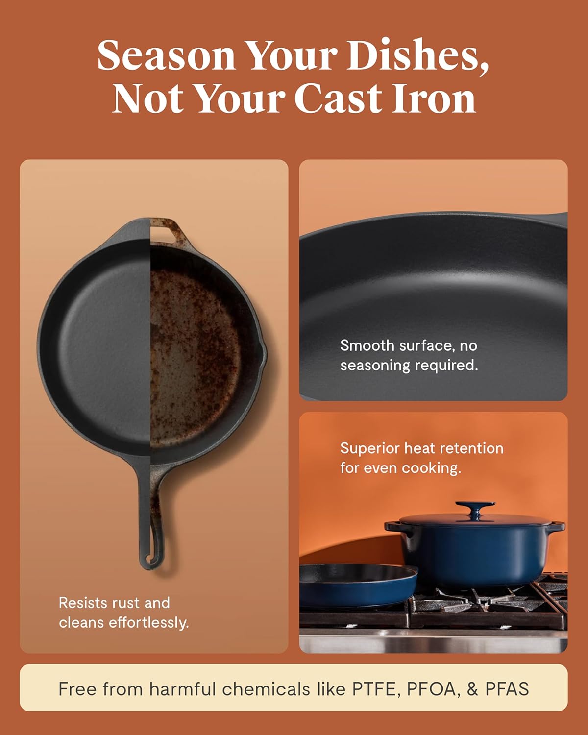 Caraway Enameled Cast Iron Dutch Oven - 8qt Dutch Oven With Lid - 3 Layer Enamel Coating - No Seasoning Required - Compatible With All Stovetops - Oven Safe - No Forever Chemicals - Light Mist