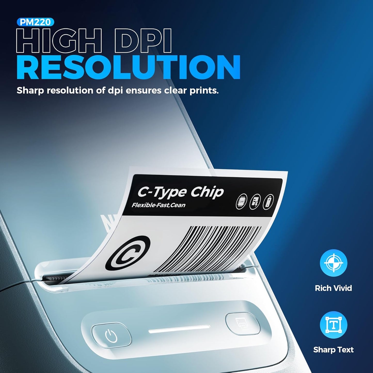 Nelko PM220 Bluetooth Label Maker Machine with Tape, 2 Inch Portable Thermal Printer for Small Business, Address, Logo, Clothing, Sticker Printer for Phones & PC, Cyan