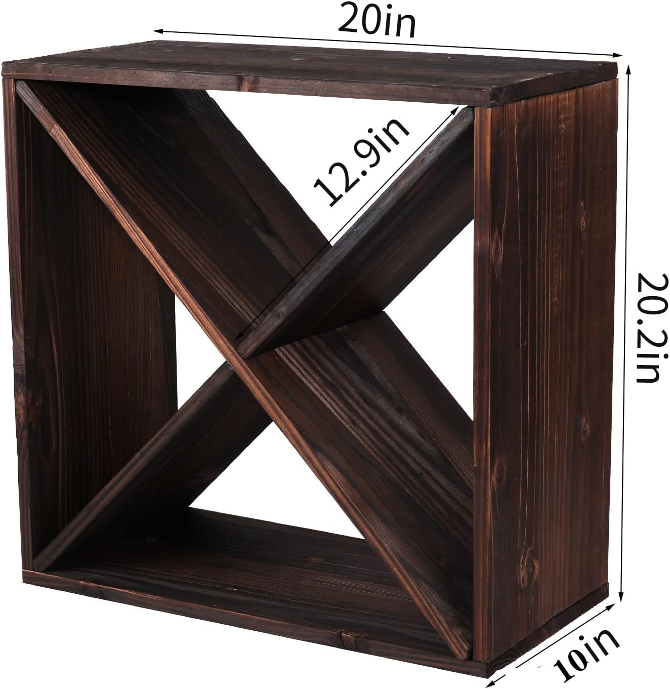 Wine Rack Cabinet countertop Wooden Stackable Storage Retro Cube 24 Bottles freestanding Floor Wine Holder Stand (Black)