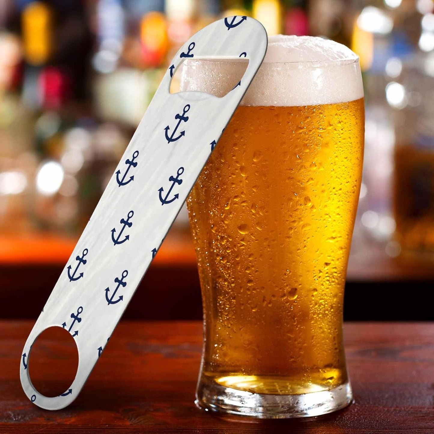 Anchors Stainless Steel Bottle Opener Nautical Anchor Hook Marine Cruise Symbol Boat or Ship Flat Beer Bottle Opener Keychain for Home Kitchen Bar Restaurant Party Birthday Gift