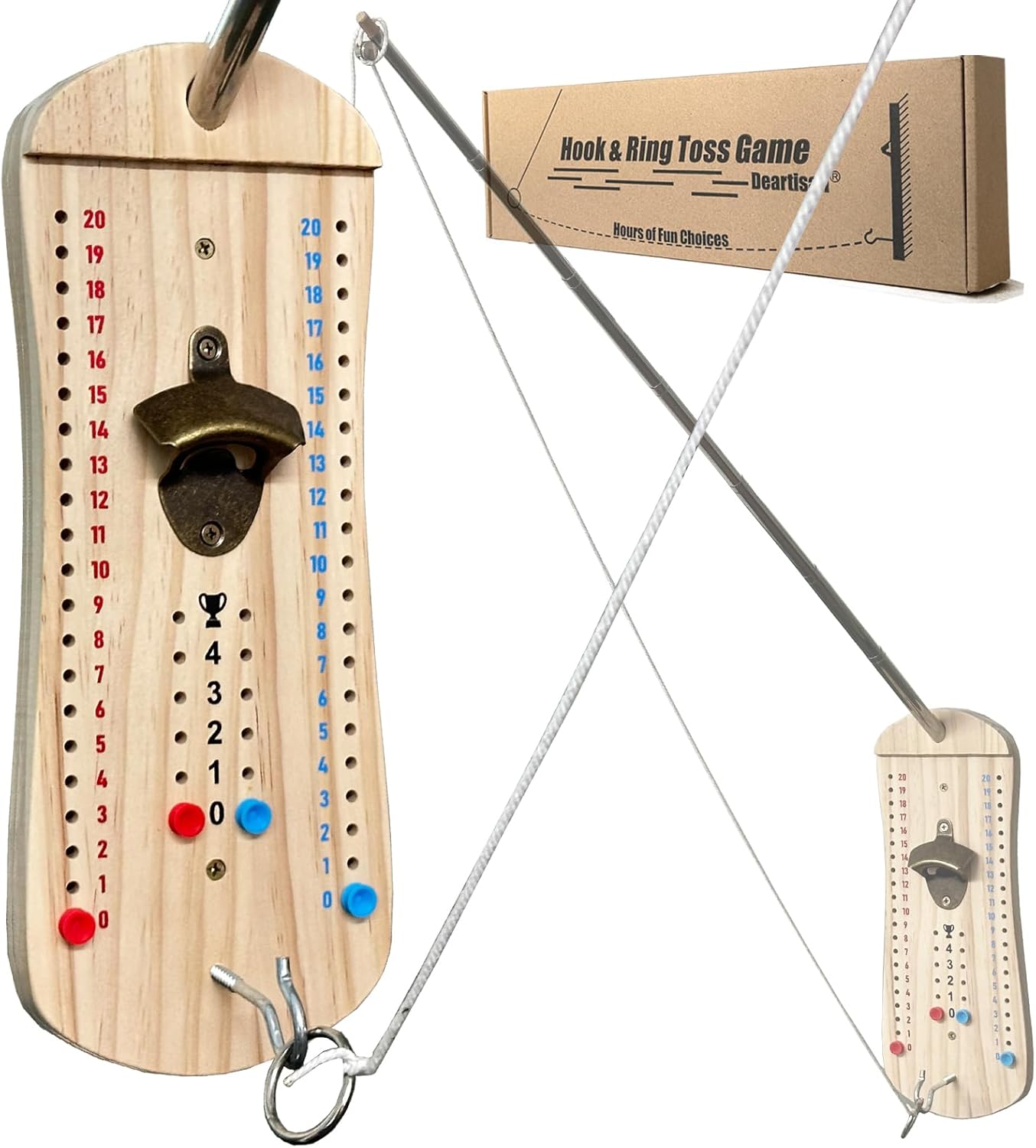 Hook and Ring Toss Game Bottle Opener Ring Toss Game for Indoor Outdoor Party Man