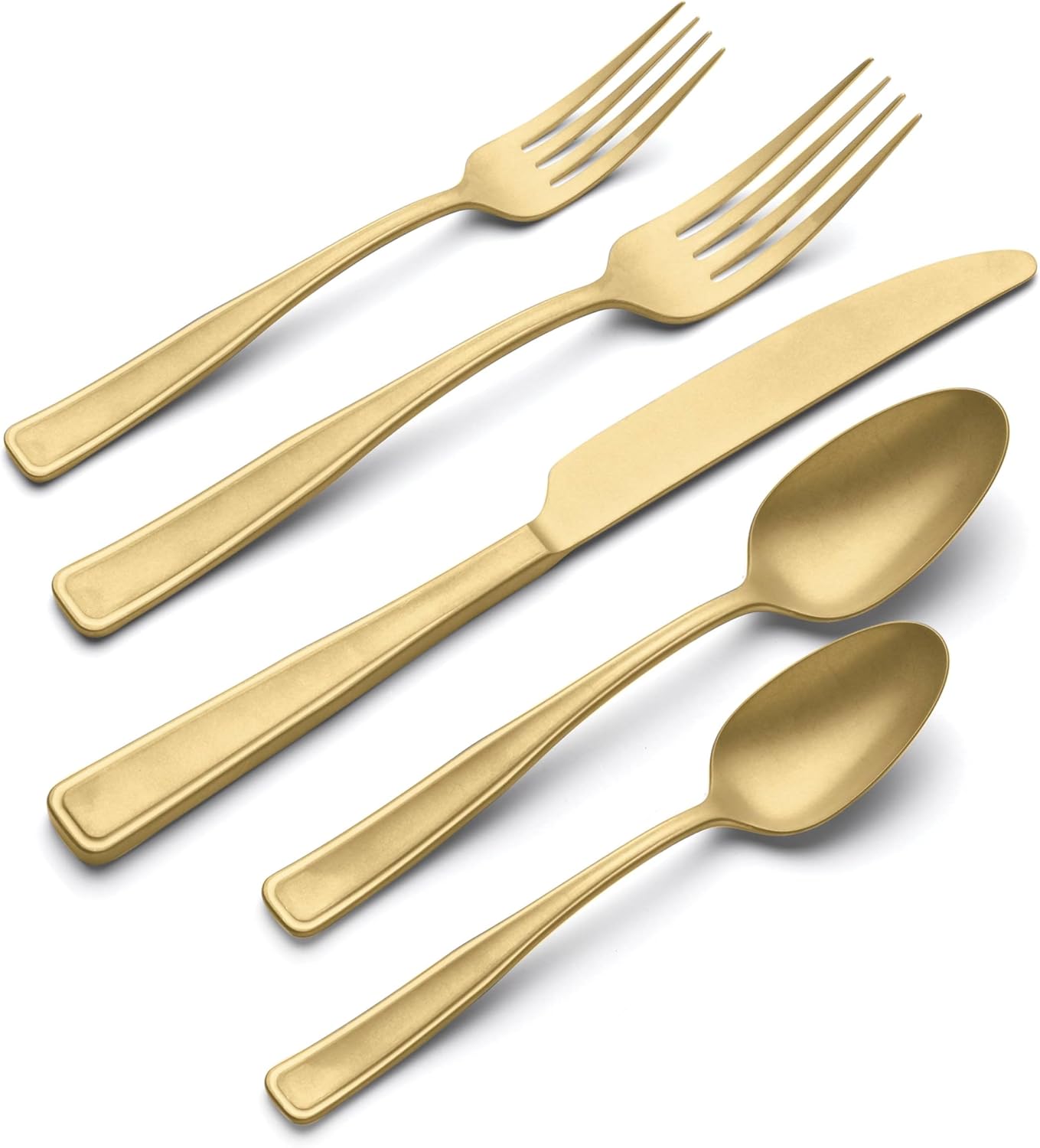 Oneida 896759 Reid Vintage Champagne Tumbled 20 Piece Flatware Set