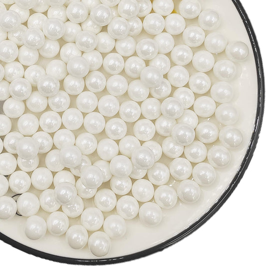 Edible White Pearl Sugar Sprinkles 4.23 oz, 10mm Candy Pearls Ideal for Baking, Cake and Cupcake Toppers, Cookie Decoration, Ice Cream Topping, Wedding Shower Valentines Halloween Christmas