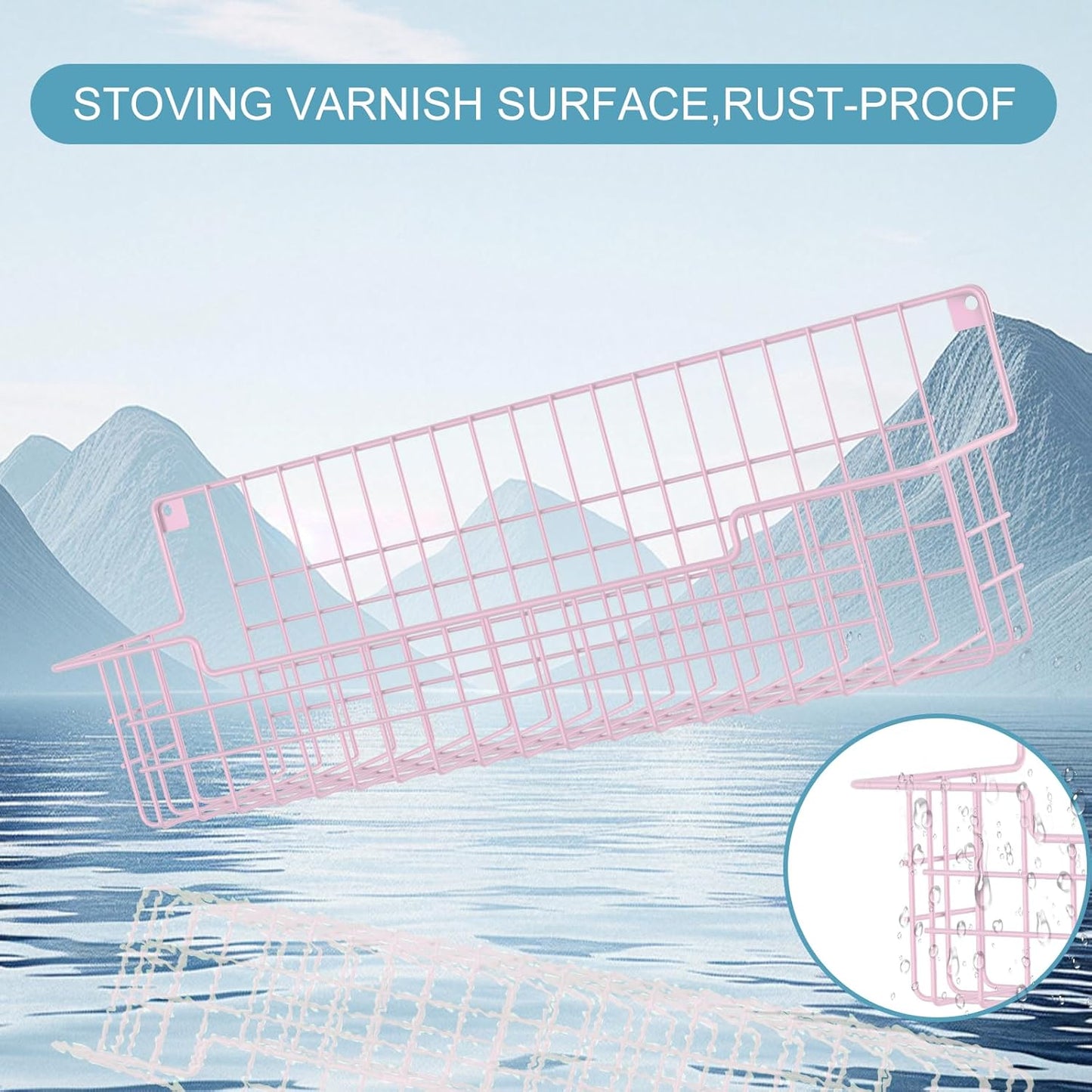 Spice Rack, 4-Pack Seasoning Organizer Wall Mounted for Kitchen Storage Organization, Metal Spice Holder Shelf for Cabinet, Pantry, Pink