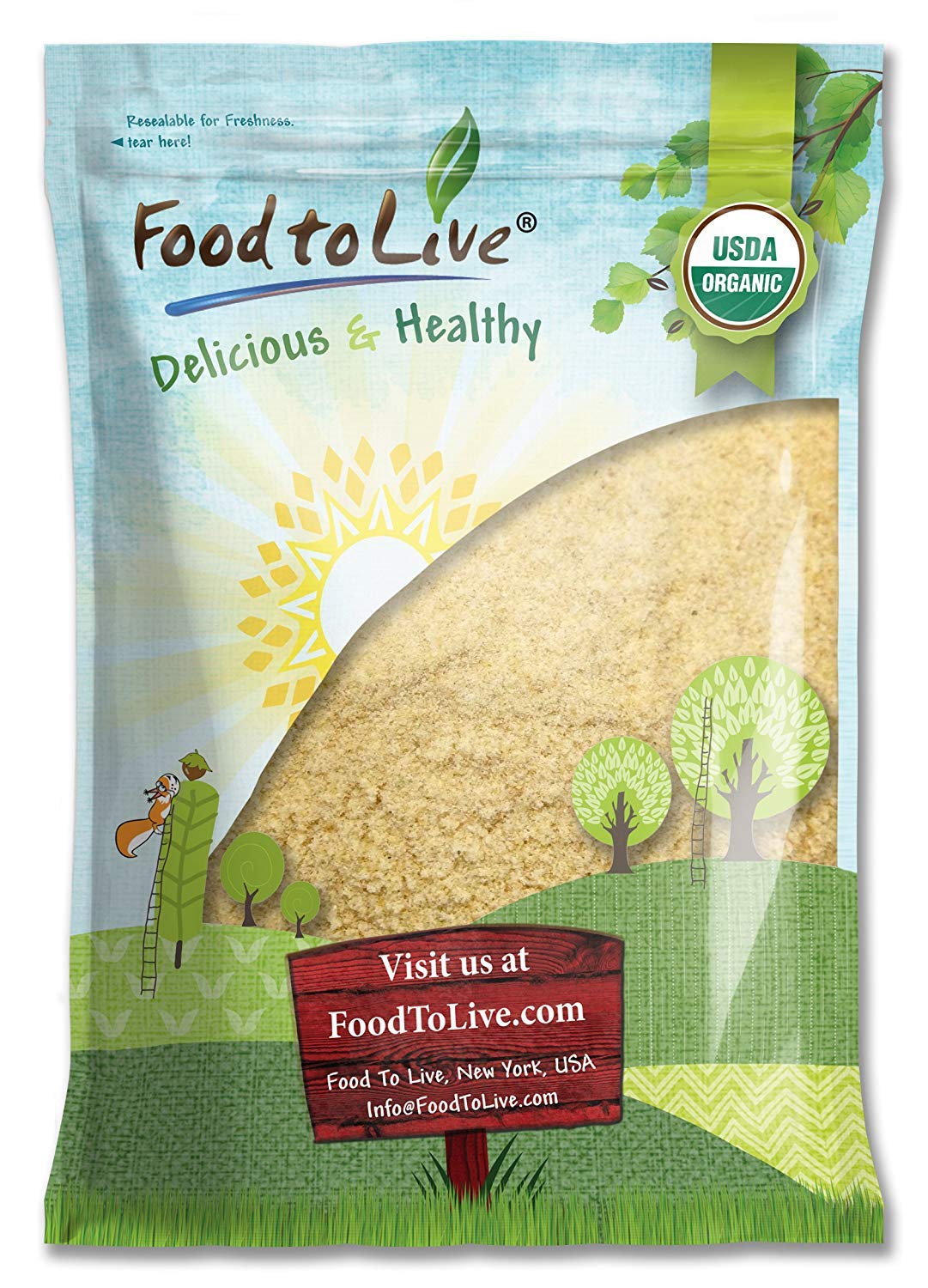 Food to Live Organic KAMUT Khorasan Wheat Flour, 5 Pounds – Stone Ground Powder, 100% Whole Grain Meal, Non-GMO, Kosher, Bulk