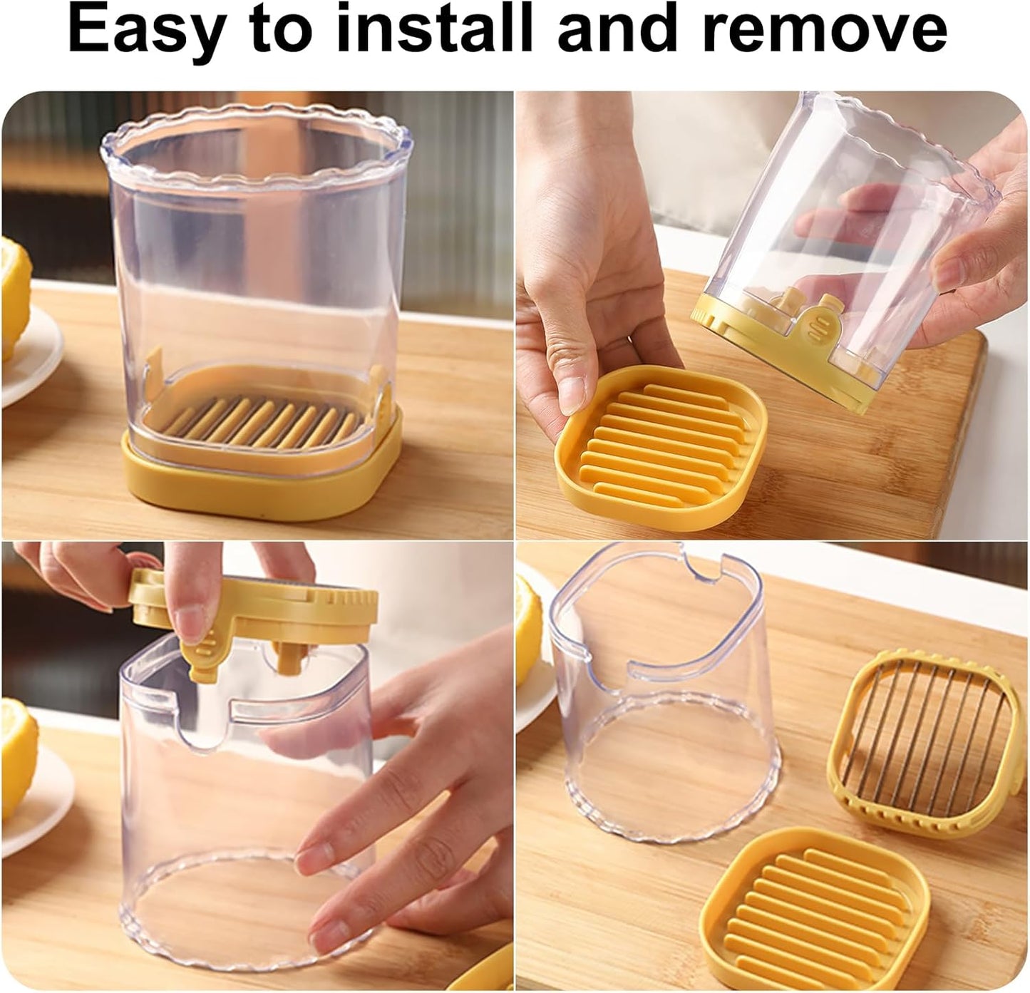 Fruit Slicer Cup: Strawberry Slicer, Strawberries Cutter Cup, Speed Cutter for Banana Grape Egg Kitchen Portable Slicing Tool(Yellow)