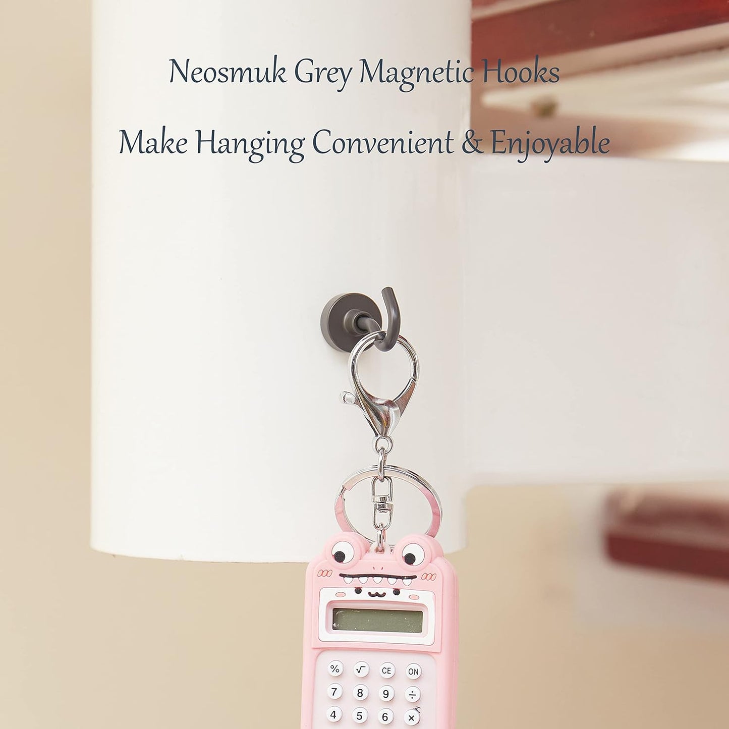 Neosmuk Magnetic Hooks,30lb+ Heavy Duty Earth Magnets with Hook for Refrigerator, Extra Strong Cruise Hook for Hanging, Magnetic Hanger for Cabins, Grill (Gunmetal, 10 Pack)