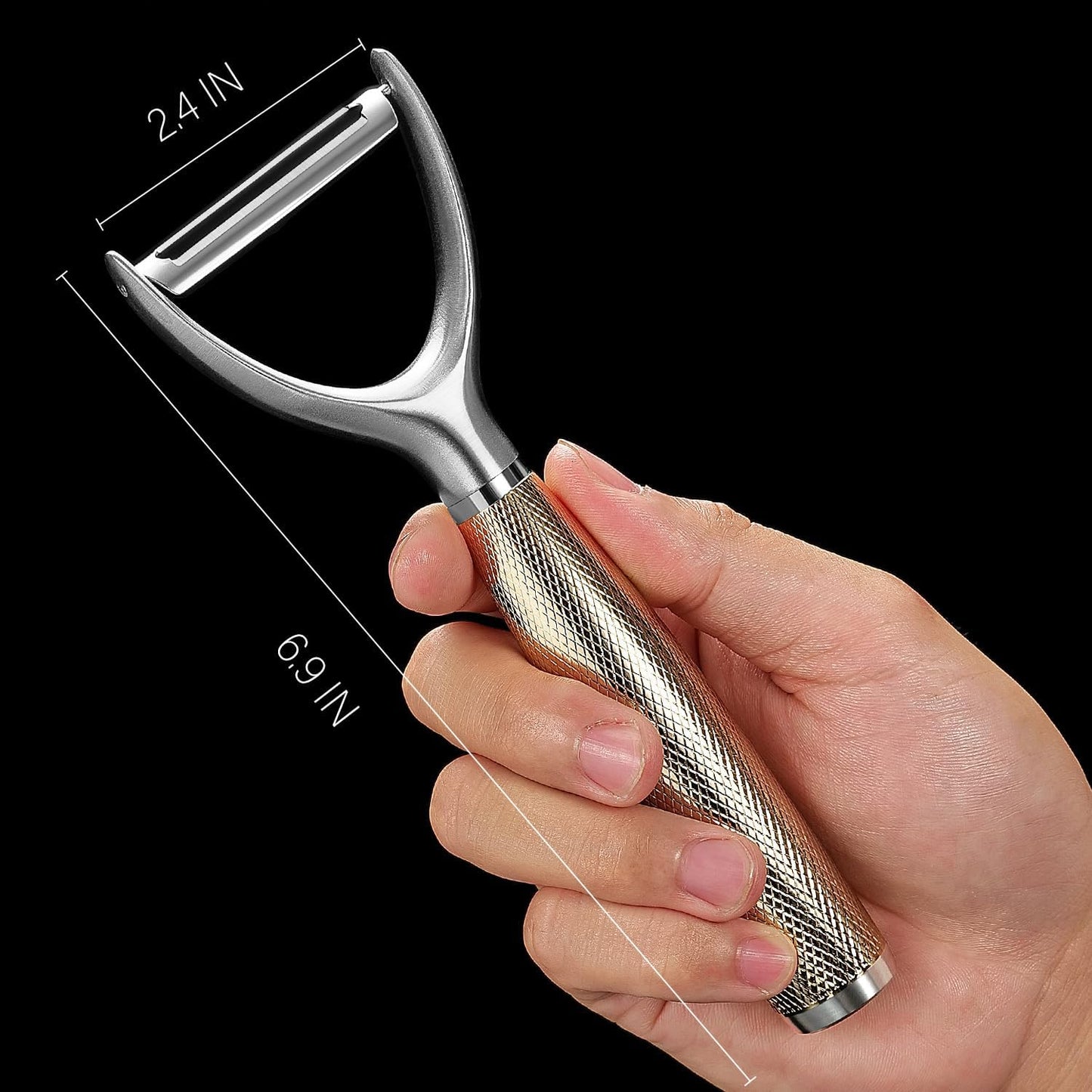 KULUNER Luxury Y-Type Vegetable Peeler – 24K Gold Plated Handle, 304 Stainless Steel Ultra Sharp Blade, Ideal for Potatoes, Apples, and Other Fruits & Vegetables