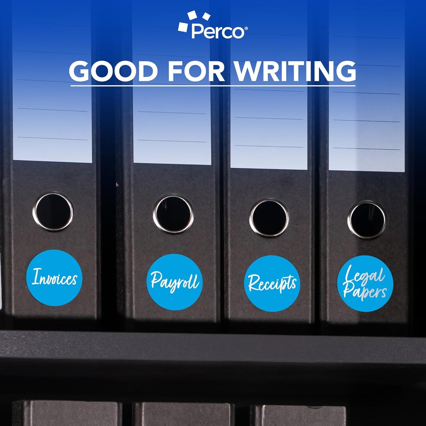 Perco Light Blue 3-Inch Round Circle Dot Sticker Labels with Easy Peel Perforation - 500 Labels per Roll - Strong Adhesion, Vibrant Colors for Organizing, Crafting & More - Made in USA