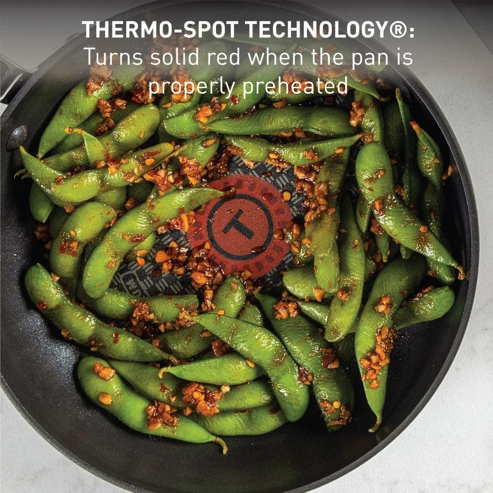 T-Fal Ultimate Hard Anodized Nonstick Fry Pan With Lid 10 Inch, Oven Broiler Safe 400F, Lid Safe 350F, Cookware, Kitchen, Home, Versatile Frying Pan, Skillet, Pots and Pans, Dishwasher Safe, Black