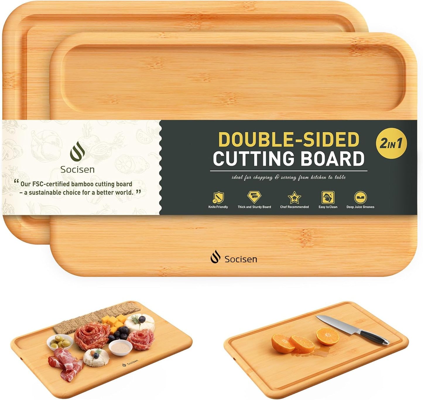 Bamboo Cutting Board Set Over Sink Non Toxic Wooden Cutting Boards Men Birthday Christmas Valentines Father Day Gifts Ideal from Wife Romantic Anniversary Best Cool Gadget Awesome Who Have Everything