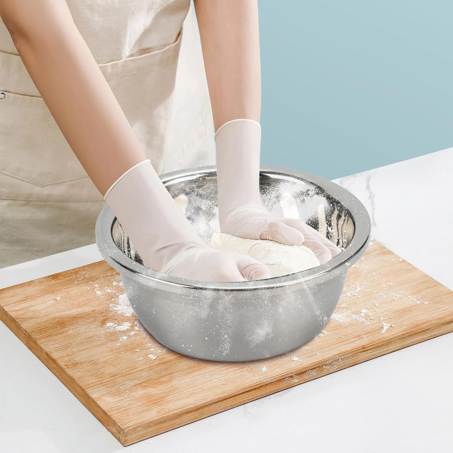 Stainless Steel Mixing Bowls-6 Piece Metal Meal Prep Bowls, Nesting Bowls for Easy Storage,Great for Cooking, Baking, Salad