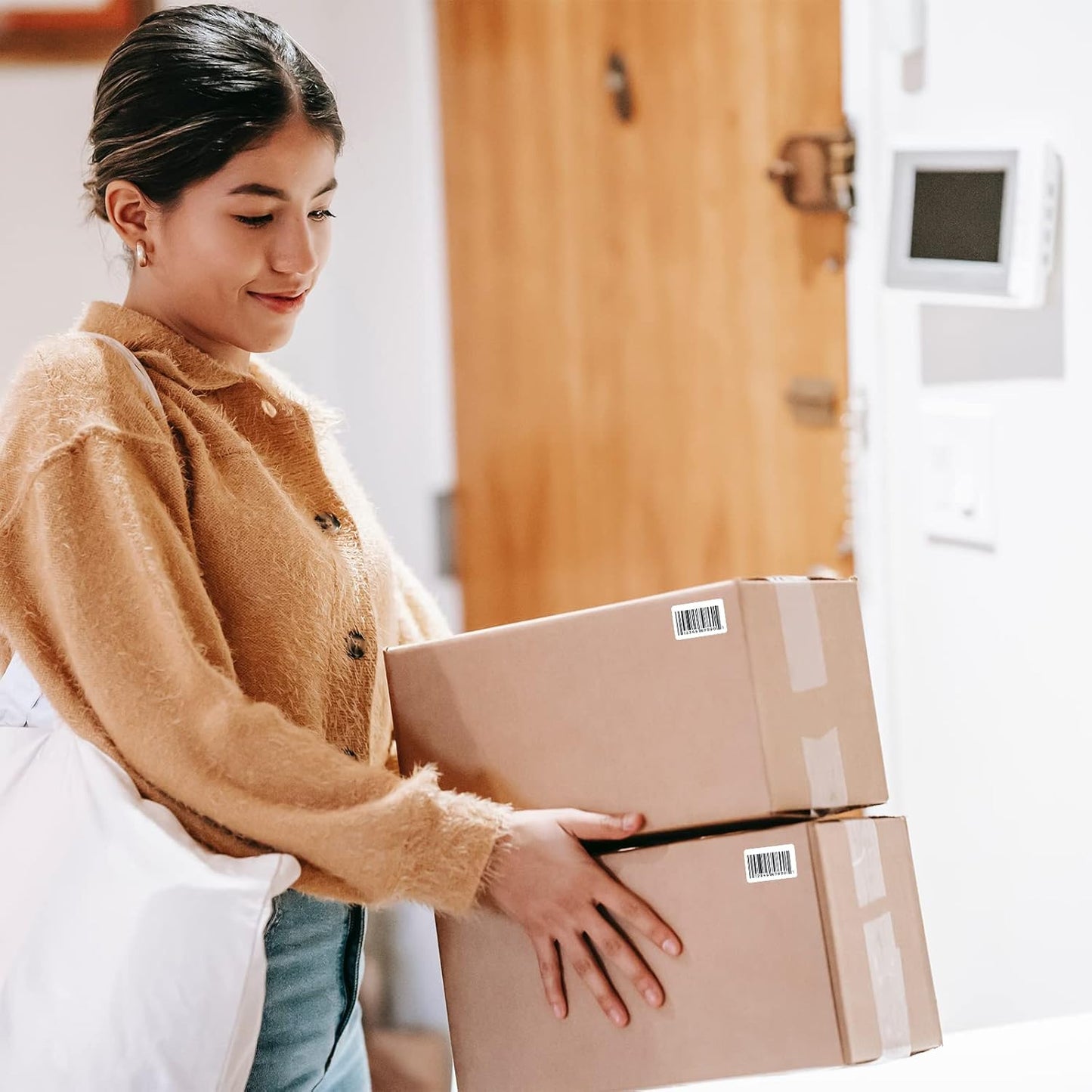 480 Pcs White Blank Labels Self Adhesive Library Book Spine Labels 1" x 1.5" Mailing Address Label Stickers Small Barcode Labels for Laser/Ink Jet Printers