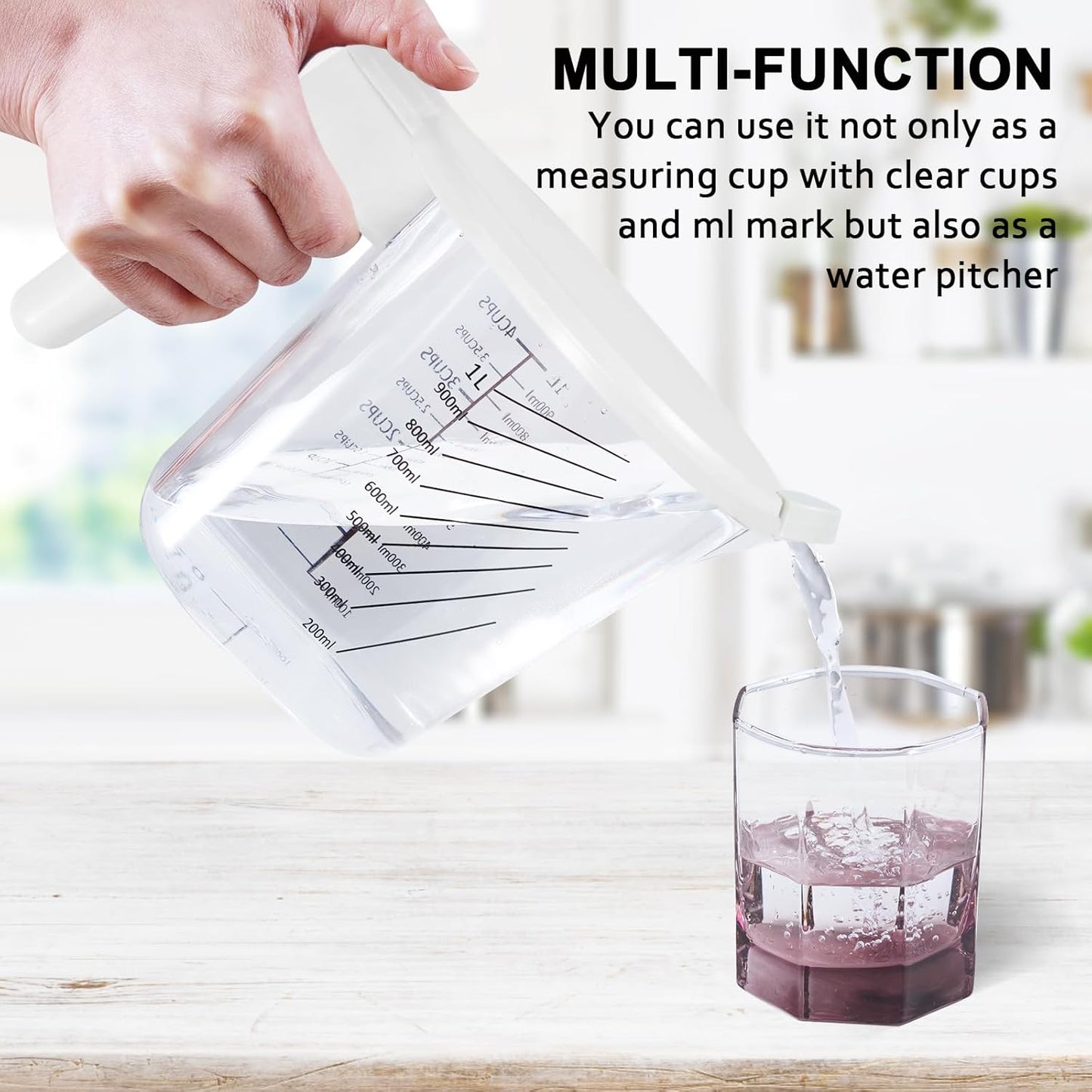 Measuring Cups and Spoons set 10 Pieces, Stackable Measuring Cup with White Lid, Kitchen Cooking Baking Measuring Set for Liquid and Dry, BPA Free, Dishwasher Safe (Multicolor)