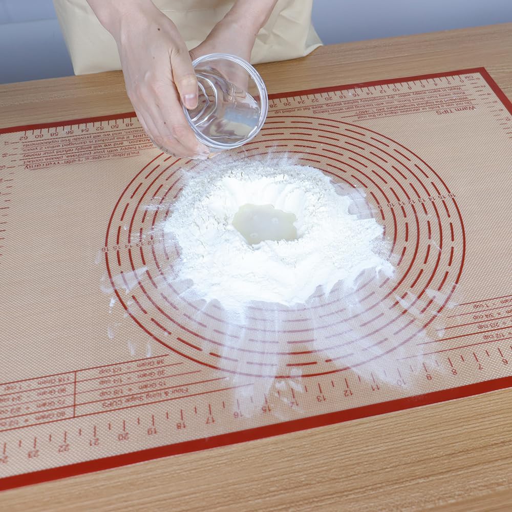 Silicone Pastry Mat 34''By 26'' Nonstick Baking Mats Extra Large Counter Mat for Dough Rolling, Pastry, Pie Crust, Fondant, Cookies, Bread, Pasta, Pizza Mat