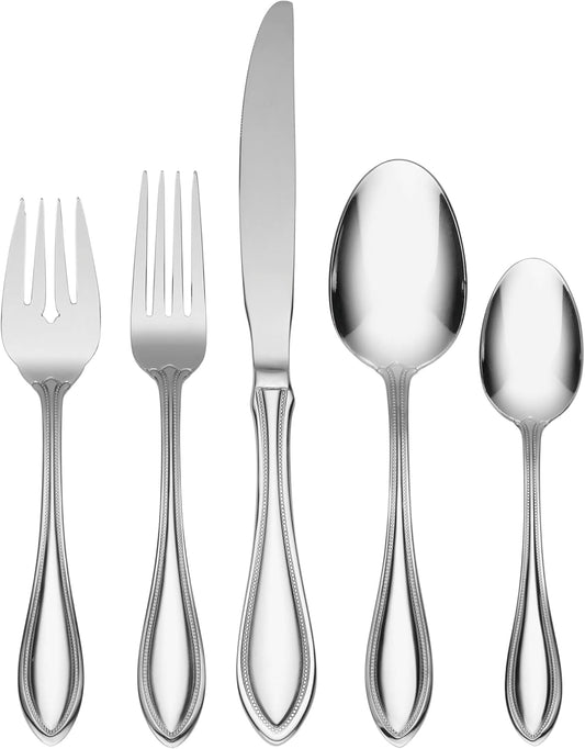 Oneida American Harmony 20 Piece Everyday Flatware, Service for 4, 18/0 Stainless Steel, Silverware Set, Dishwasher Safe, Silver