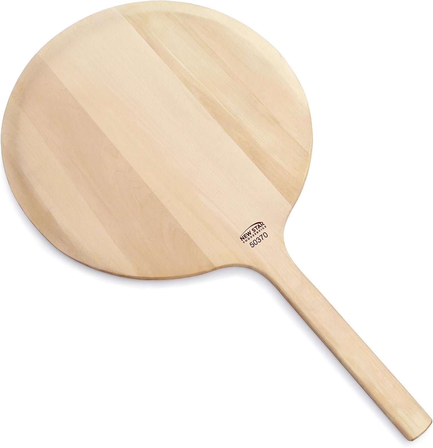 New Star Foodservice 50370 Restaurant-Grade Wooden Pizza Peel, 19" L x 19" W Plate, with 14" L Wooden Handle, 33" Overall Length